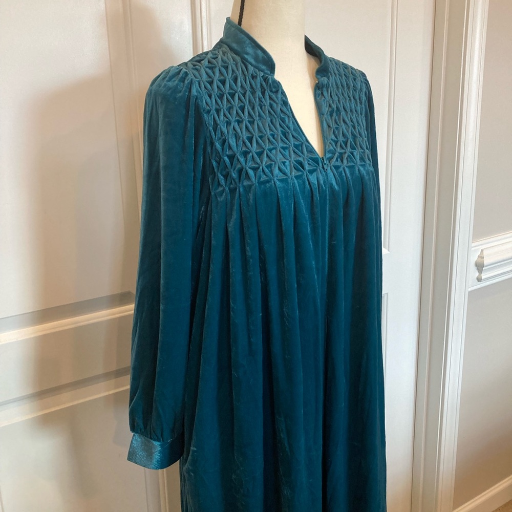 Vintage Zip Up Nightgown Night Dress Pajamas Lounge Gown Mumu Nightie